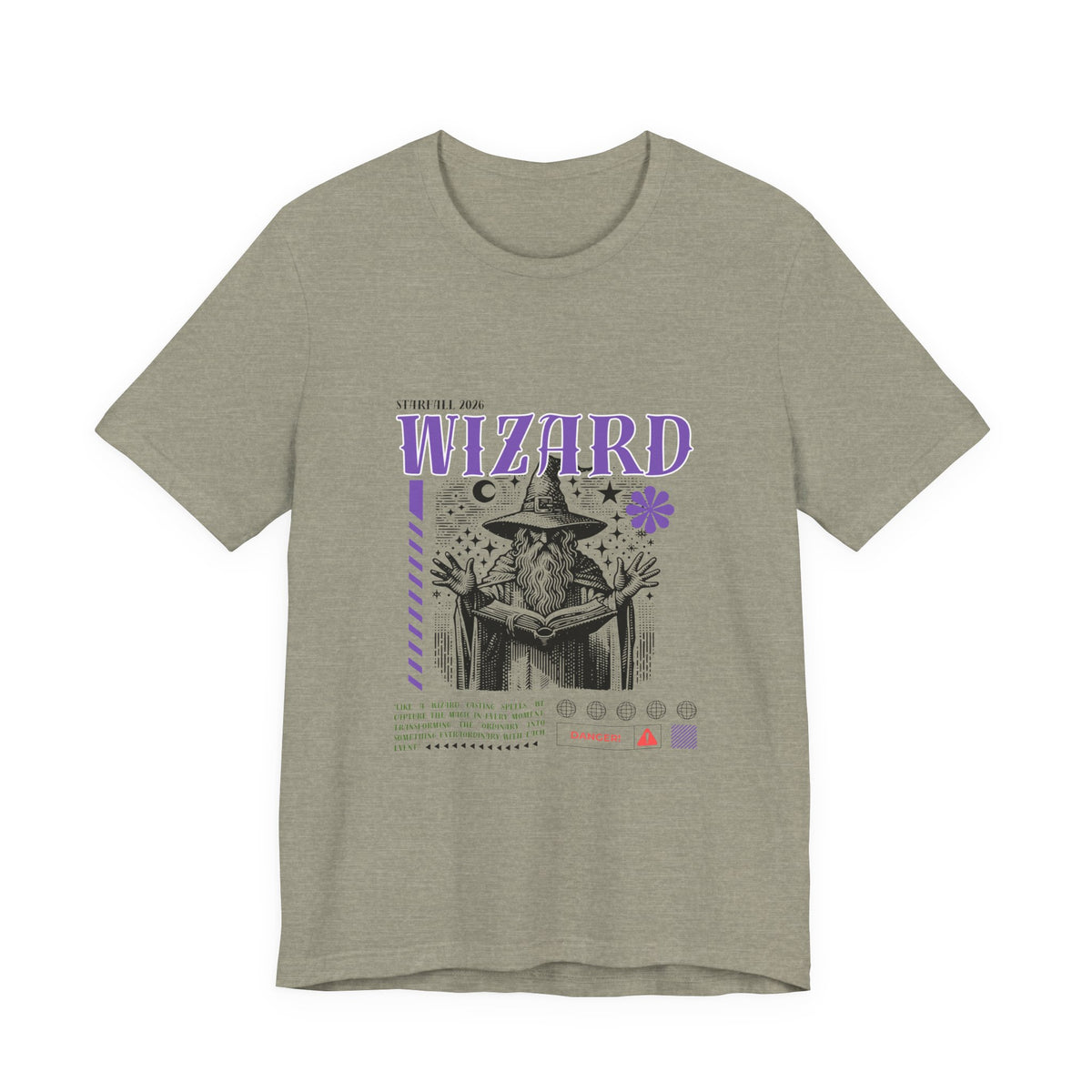 Wizard Graphic Tee — Vintage Spellbook Illustration T-Shirt