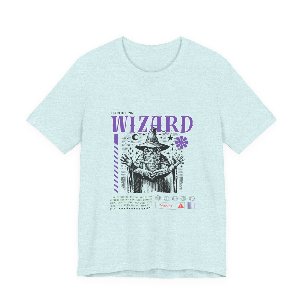 Wizard Graphic Tee — Vintage Spellbook Illustration T-Shirt