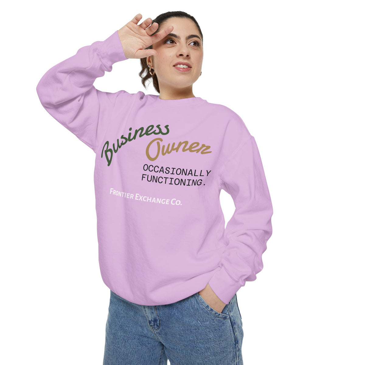 Business Owner Sweatshirt — “Occasionally Functioning” Cozy Crewneck