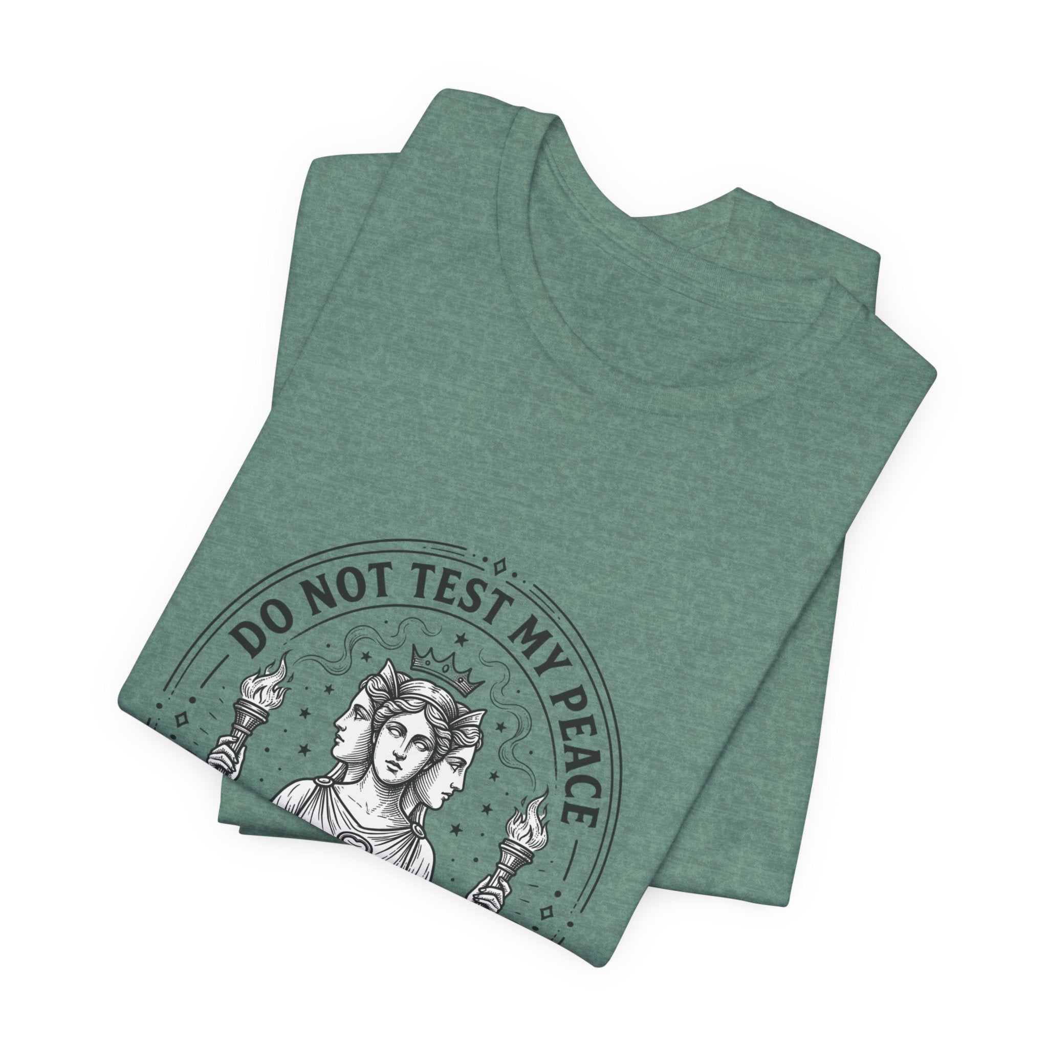 Do Not Test My Peace Guardian Illustration Tee | Greek Mythology, Mythcore