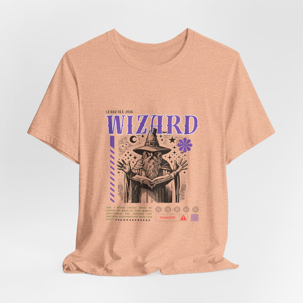 Wizard Graphic Tee — Vintage Spellbook Illustration T-Shirt