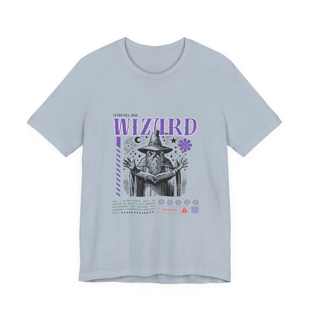 Wizard Graphic Tee — Vintage Spellbook Illustration T-Shirt