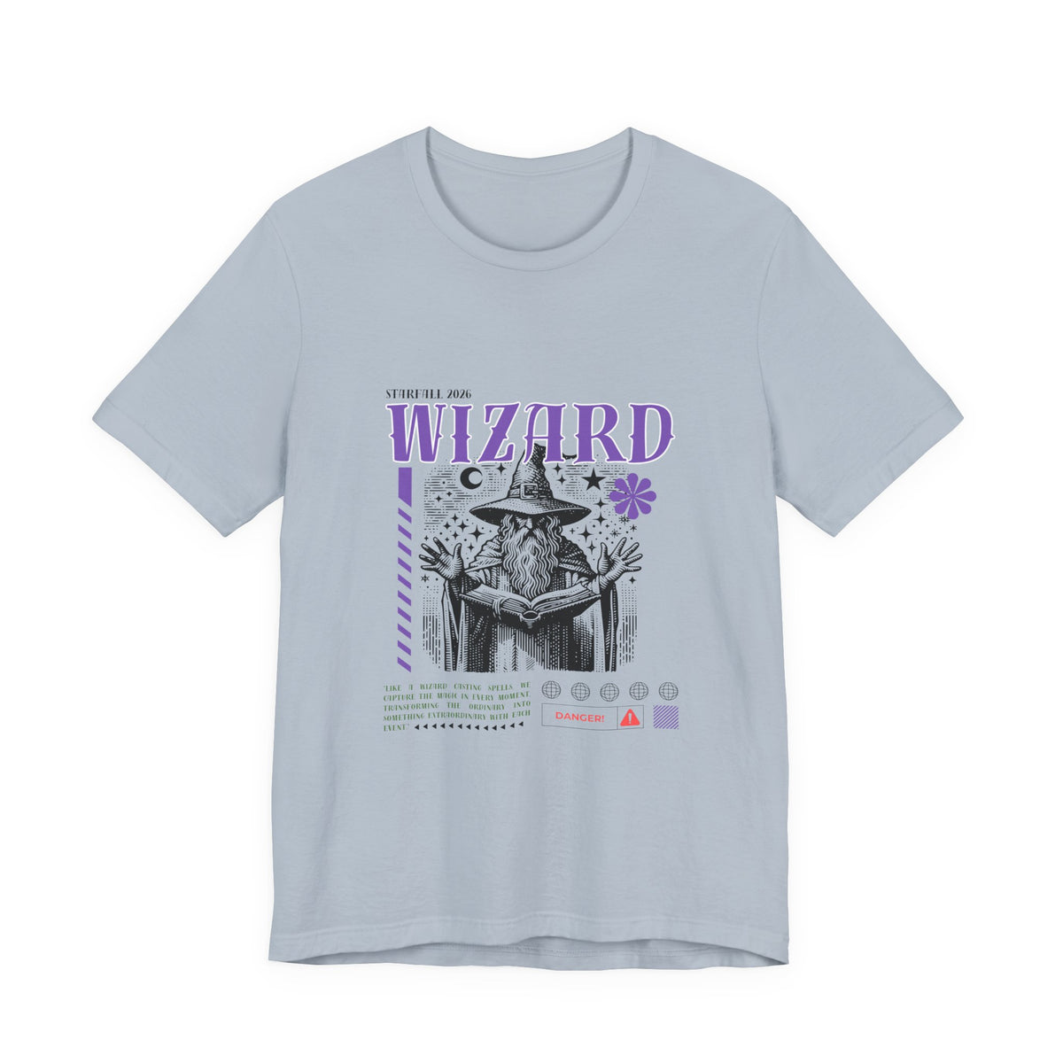 Wizard Graphic Tee — Vintage Spellbook Illustration T-Shirt