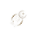 Celestial Moon Phase Kiss-Cut Sticker — Crescent Moon & Stars