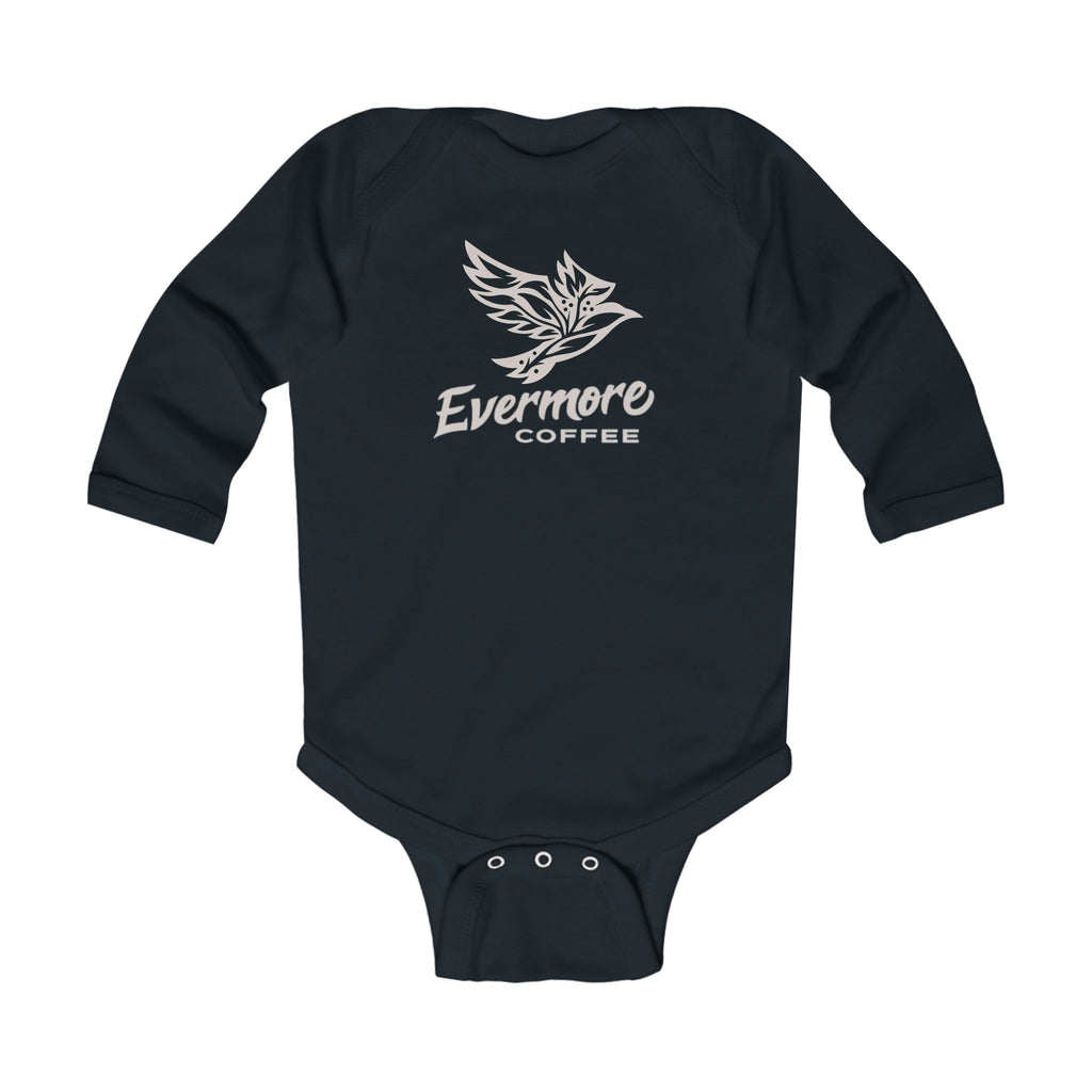 Infant Bodysuit — "Evermore Coffee" Logo Front, "The Reason For The Second Cup" Back