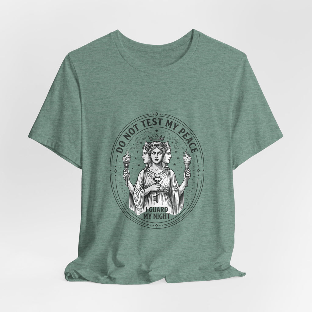 Do Not Test My Peace Guardian Illustration Tee | Greek Mythology, Mythcore