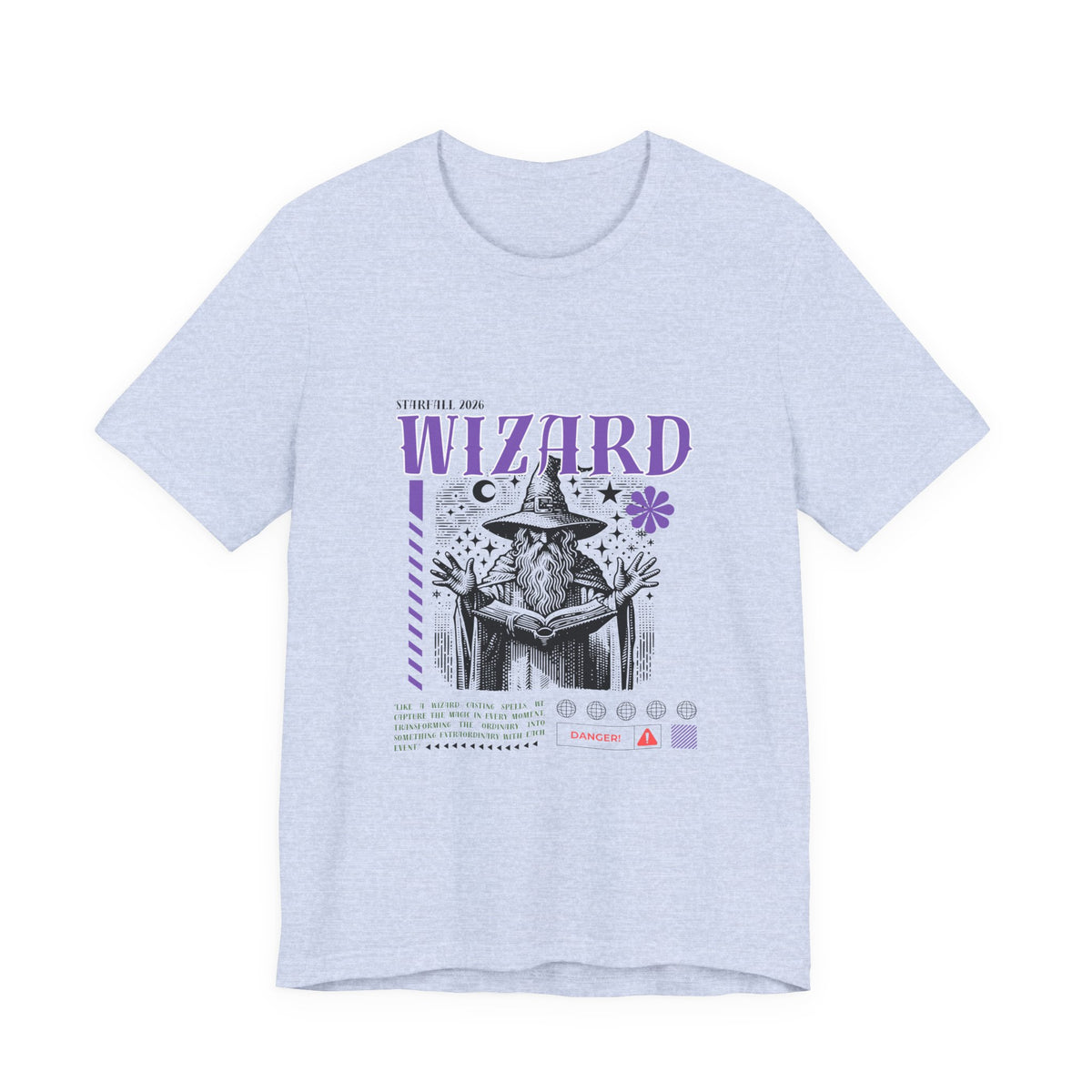 Wizard Graphic Tee — Vintage Spellbook Illustration T-Shirt