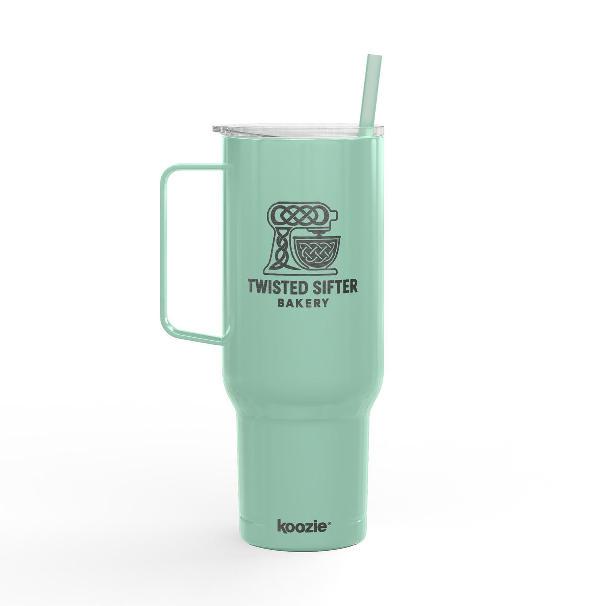 40oz Engraved Insulated Tumbler with Lid & Handle — 'I Scream for the Bakery' Coffee Travel Mug