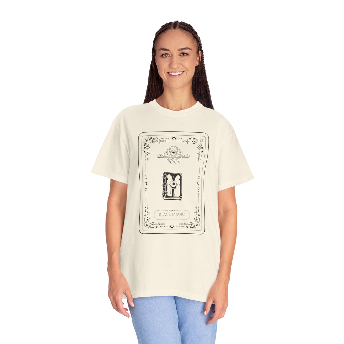 Tarot Bunny Illustration T-Shirt — 'Hold My Hand' Minimal Graphic Tee