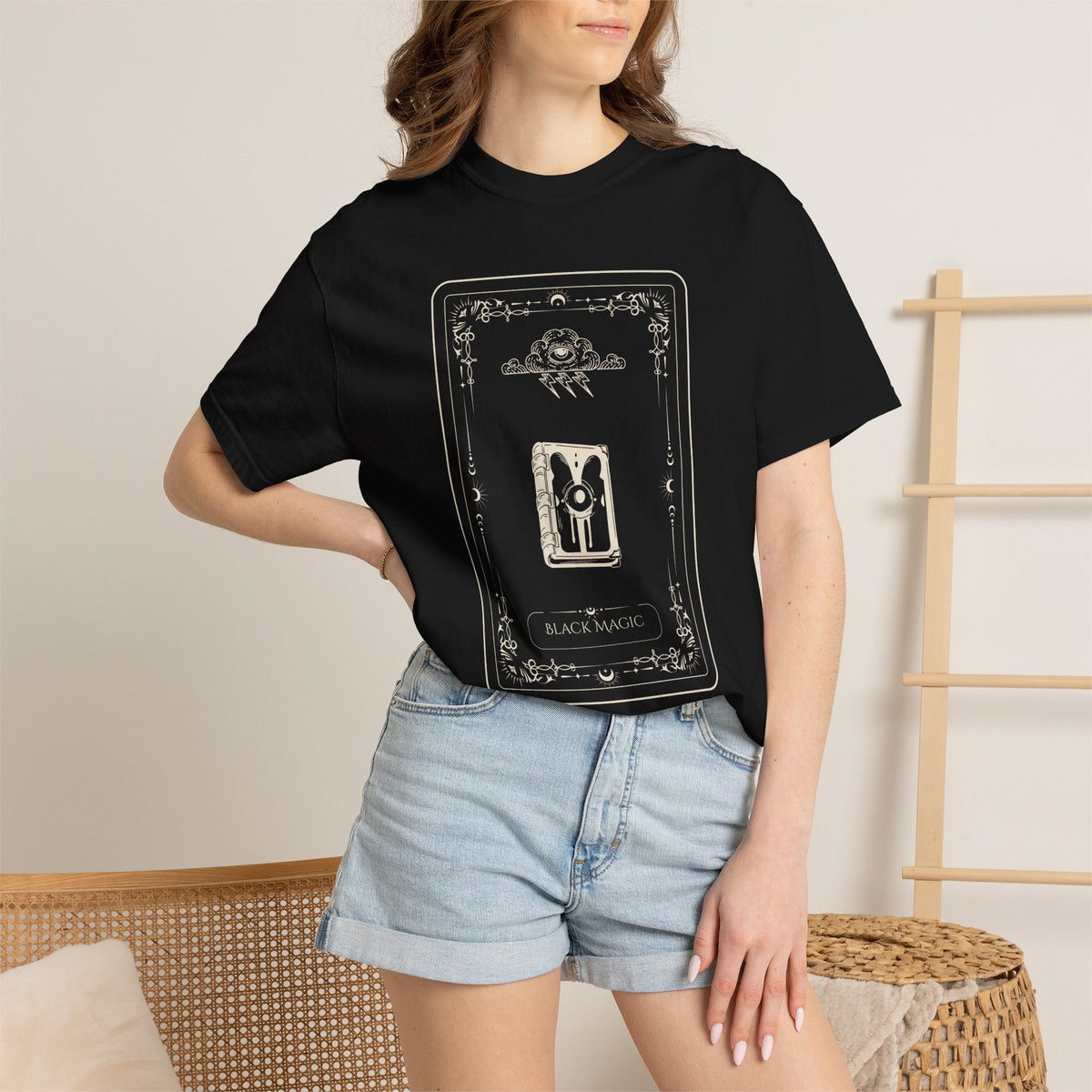 Tarot Bunny Illustration T-Shirt — 'Hold My Hand' Minimal Graphic Tee
