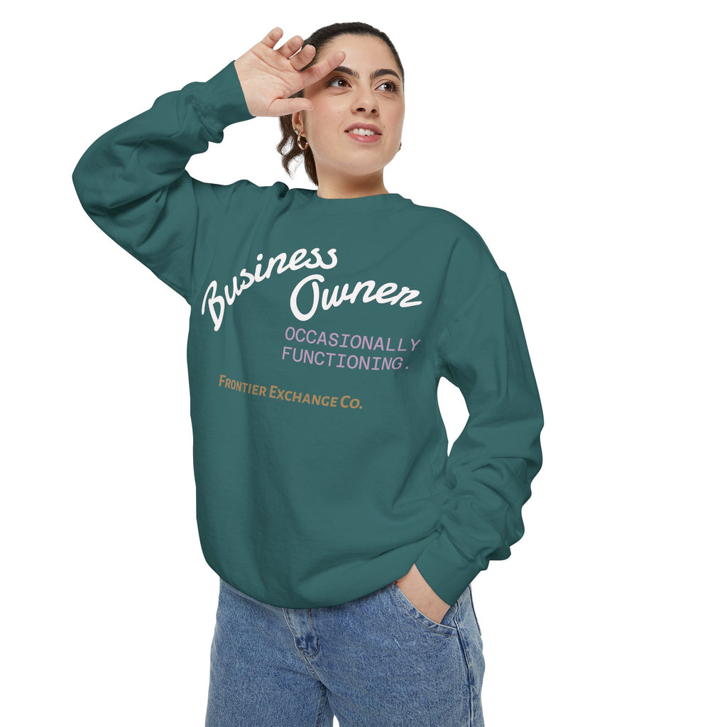 Business Owner Sweatshirt — “Occasionally Functioning” Cozy Crewneck