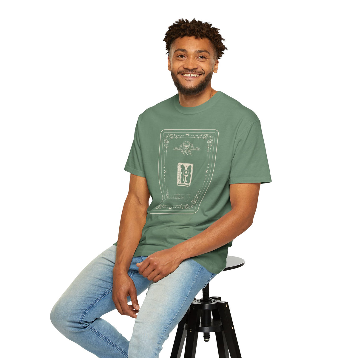 Tarot Bunny Illustration T-Shirt — 'Hold My Hand' Minimal Graphic Tee