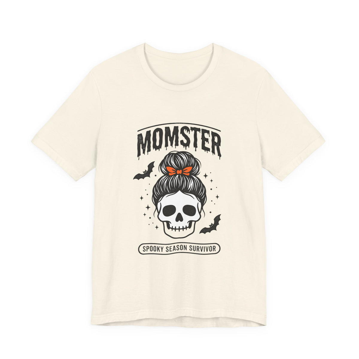 Momster Skull Mom Tee | Halloween Momster Shirt, Bat & Retro Spooky Lettering