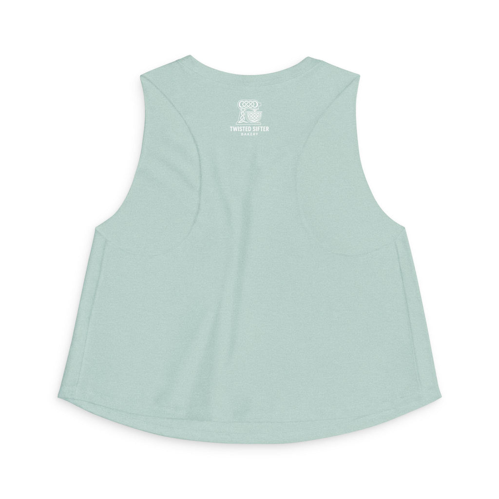 Women's Crop Top — Retro Roller Derby Graphic Tank ("Skater Dolls" Pink Moon)