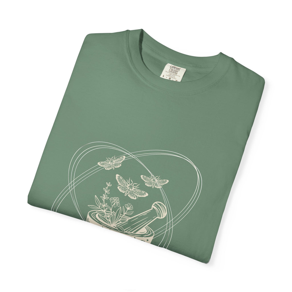 Mystic Tea Ceremony T-Shirt — Moon Phases & Moth Illustration