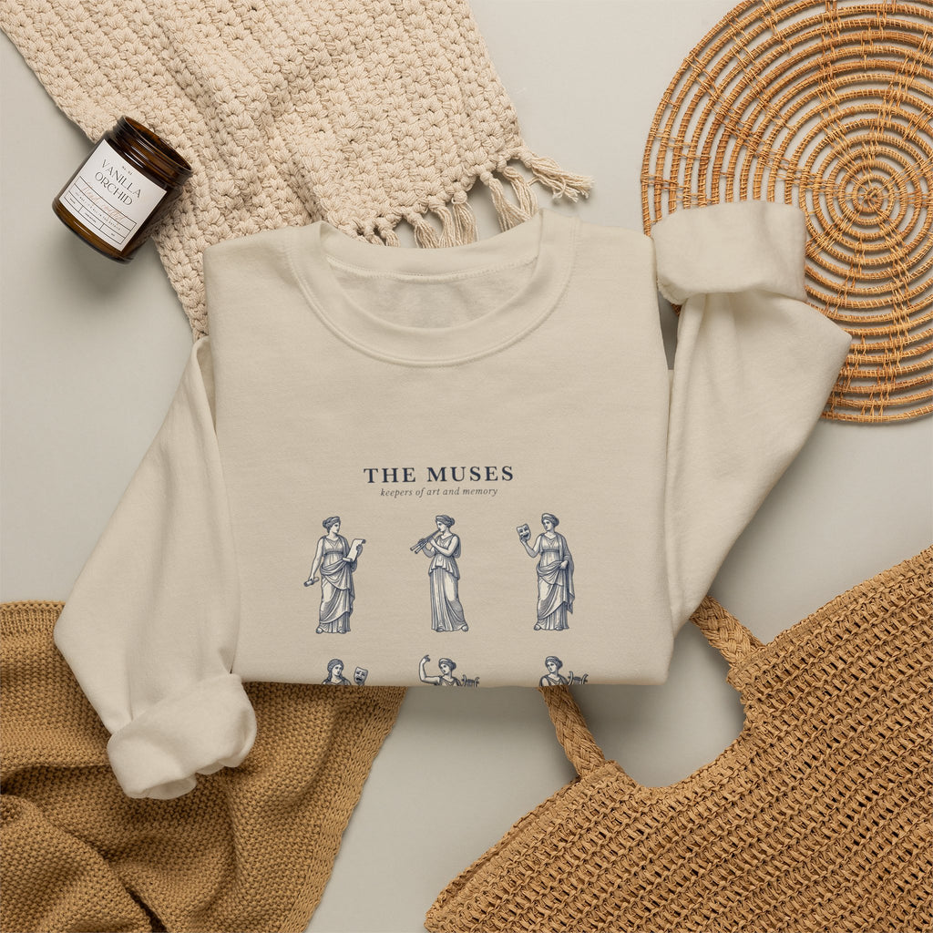 The Muses crewneck sweatshirt | Greek mythology, mythcore, classical art
