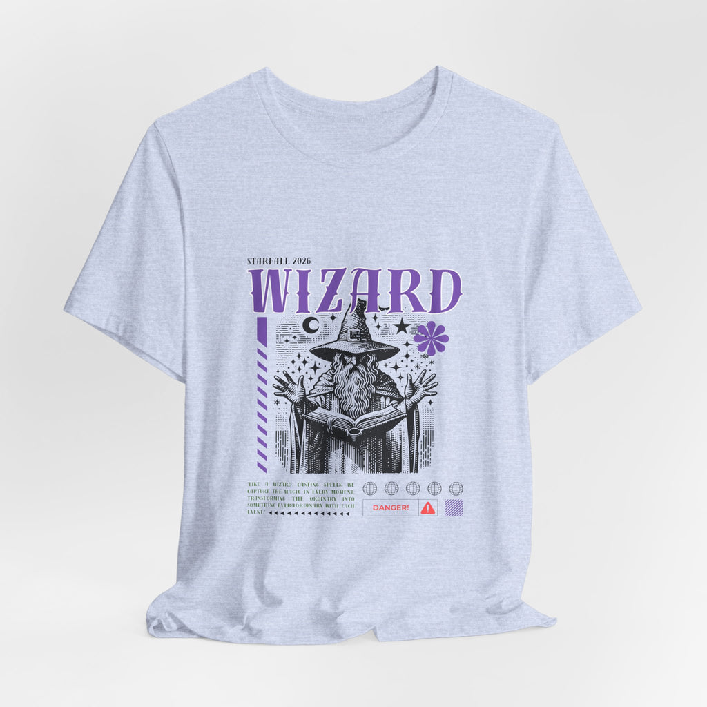 Wizard Graphic Tee — Vintage Spellbook Illustration T-Shirt