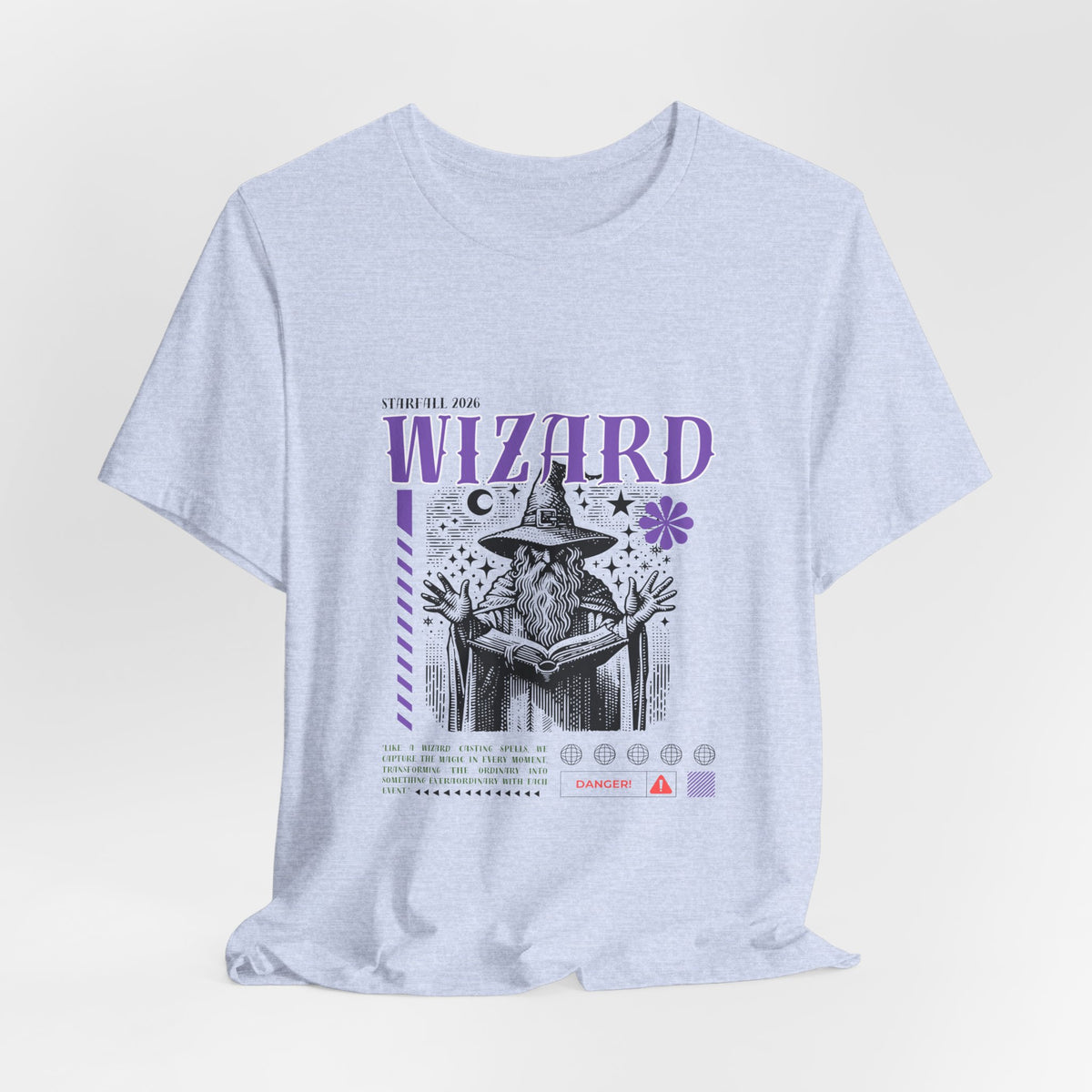 Wizard Graphic Tee — Vintage Spellbook Illustration T-Shirt