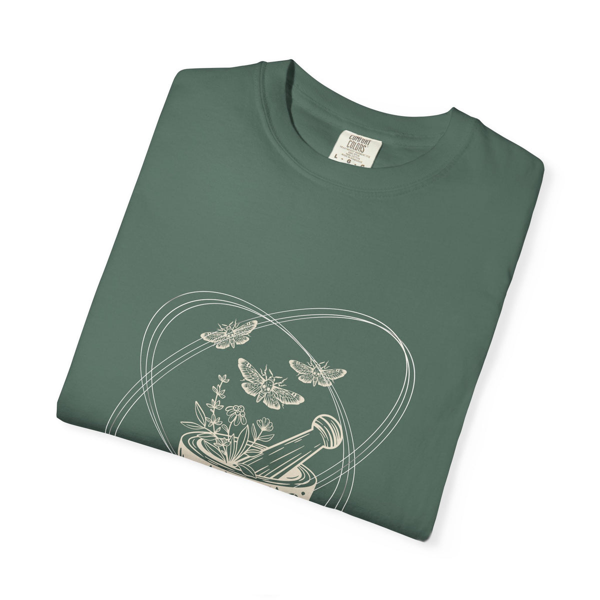 Mystic Tea Ceremony T-Shirt — Moon Phases & Moth Illustration