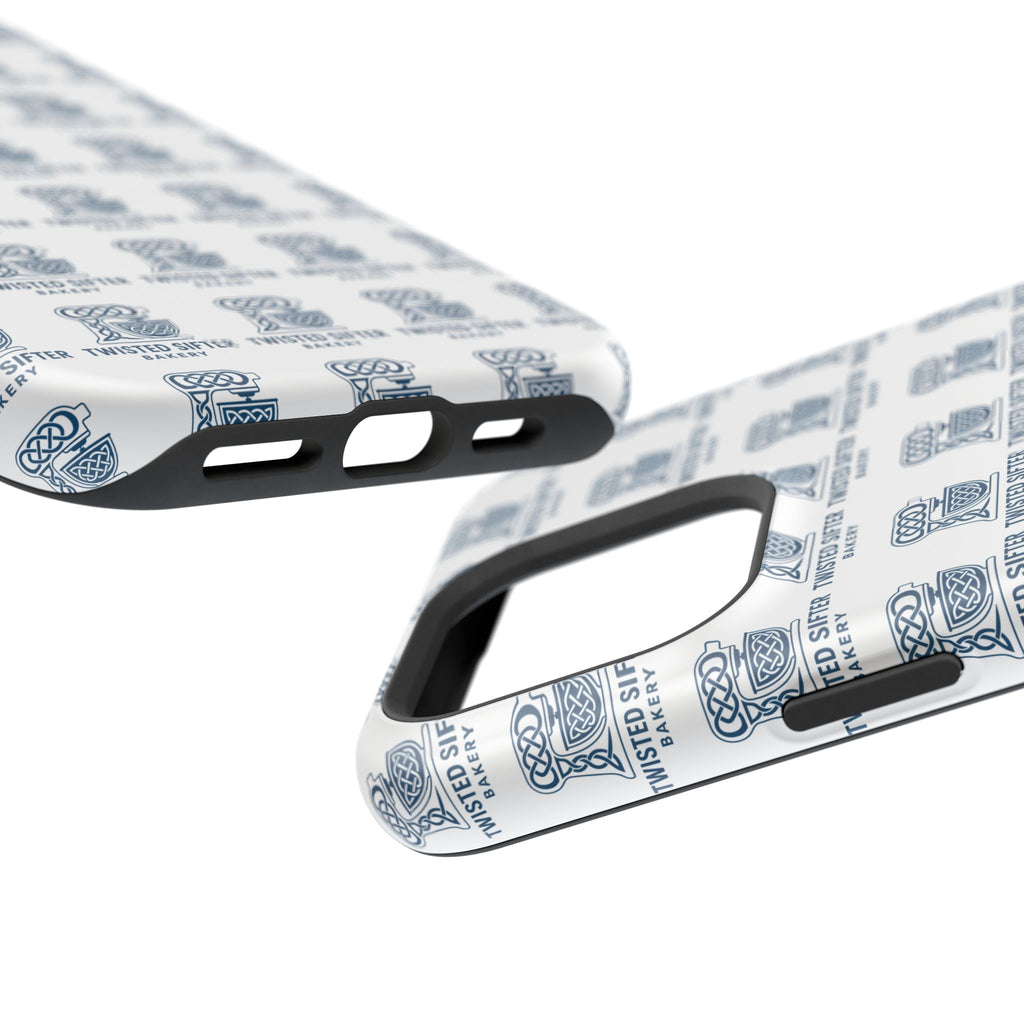Magnetic Impact-Resistant Phone Case — Repeating Twisted Sifter Logo Pattern