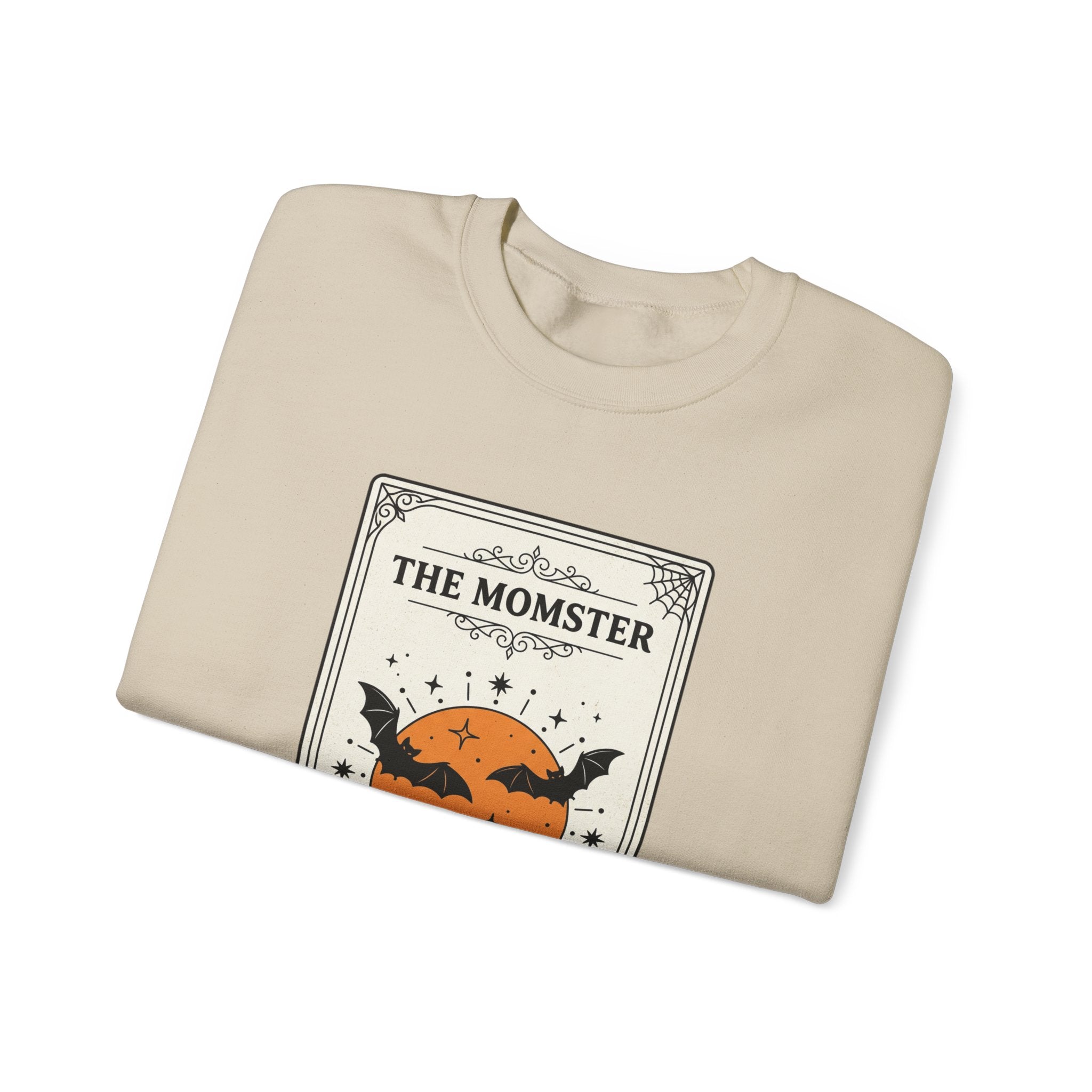 Momster Halloween Retro Crest Sweatshirt | spooky mom cardigan