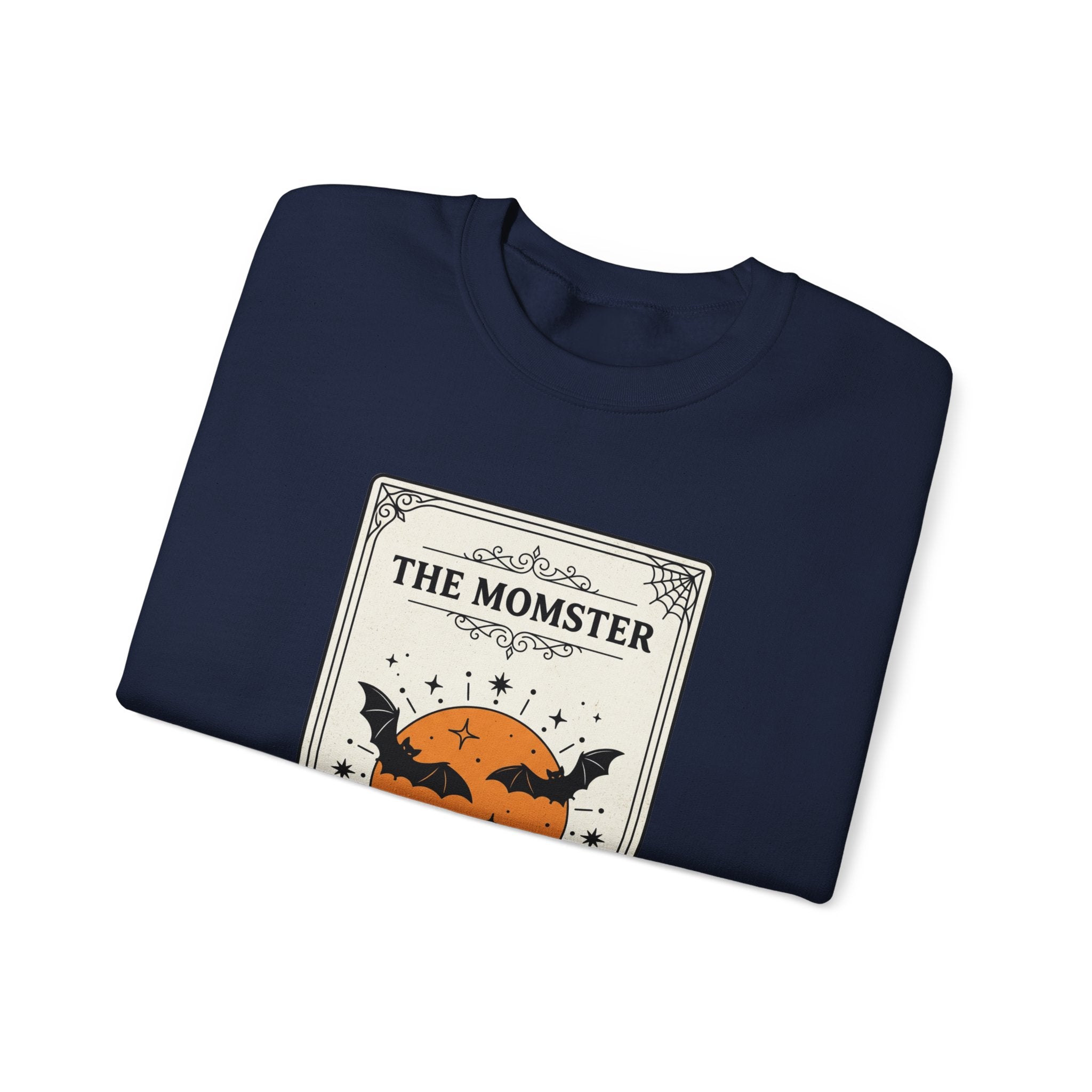 Momster Halloween Retro Crest Sweatshirt | spooky mom cardigan