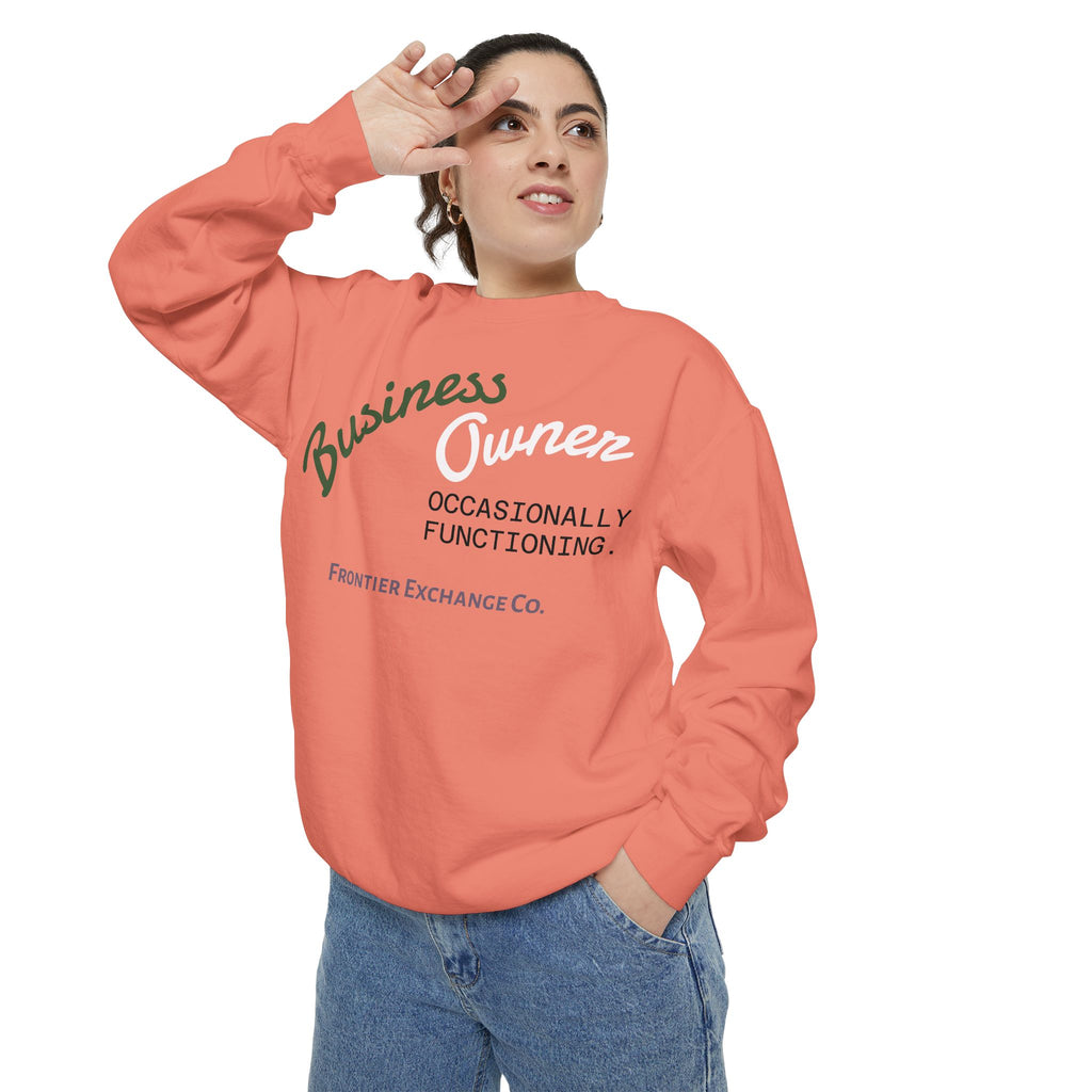 Business Owner Sweatshirt — “Occasionally Functioning” Cozy Crewneck