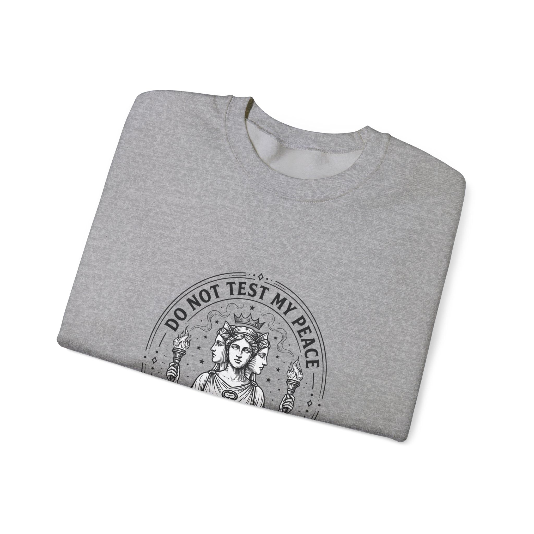 Do Not Test My Peace Athena Illustration Sweatshirt | Mythcore, Classical Art