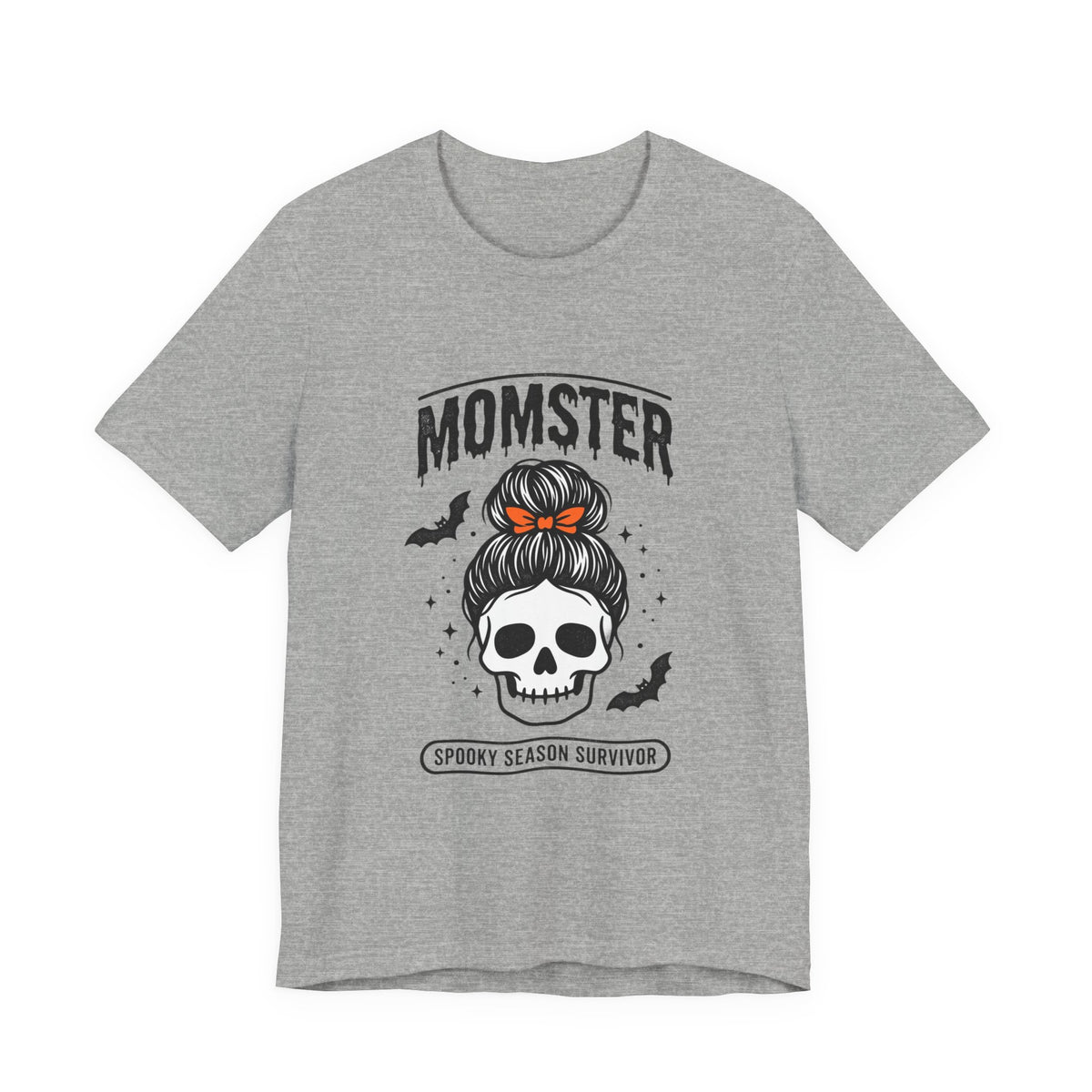 Momster Skull Mom Tee | Halloween Momster Shirt, Bat & Retro Spooky Lettering