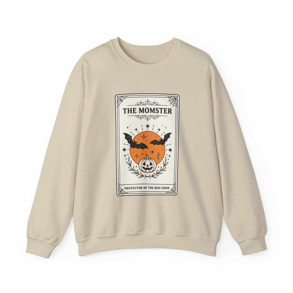 Momster Halloween Retro Crest Sweatshirt | spooky mom cardigan