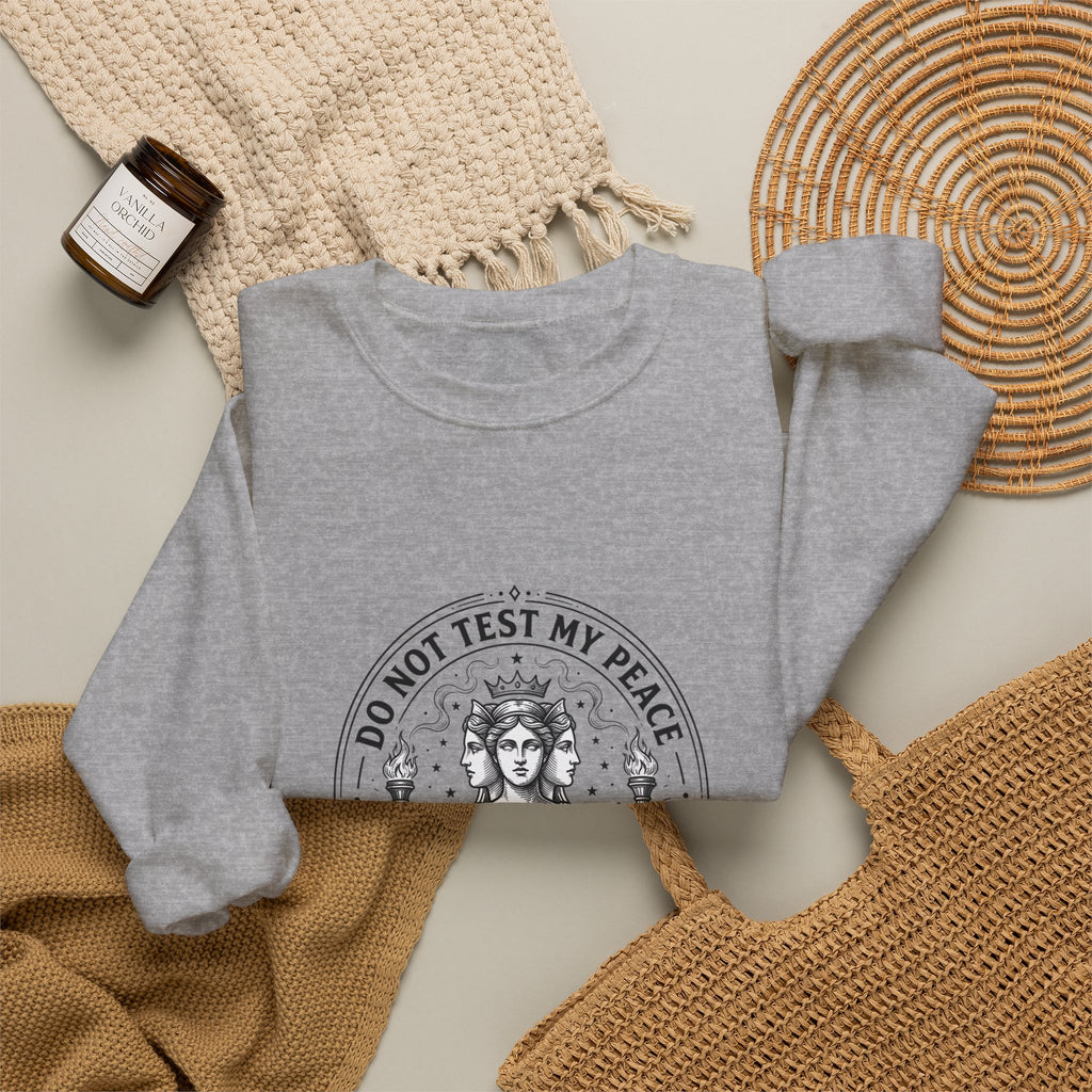 Do Not Test My Peace Athena Illustration Sweatshirt | Mythcore, Classical Art