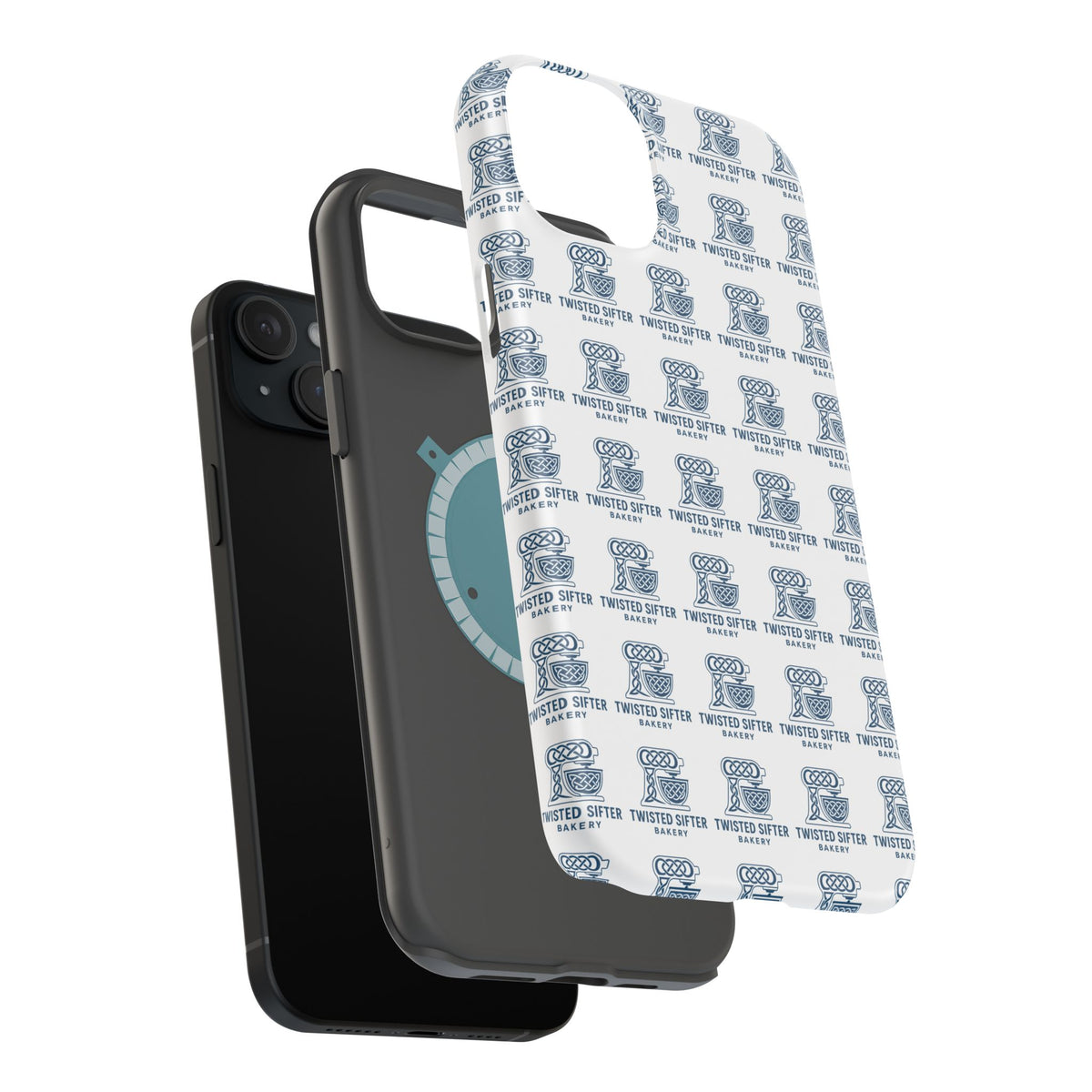 Magnetic Impact-Resistant Phone Case — Repeating Twisted Sifter Logo Pattern