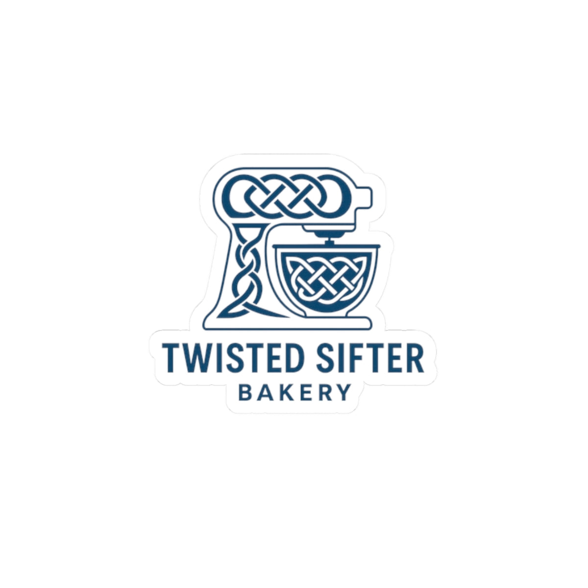 Twisted Sifter Bakery Logo Sticker — Celtic Mixer Kiss-Cut Sticker