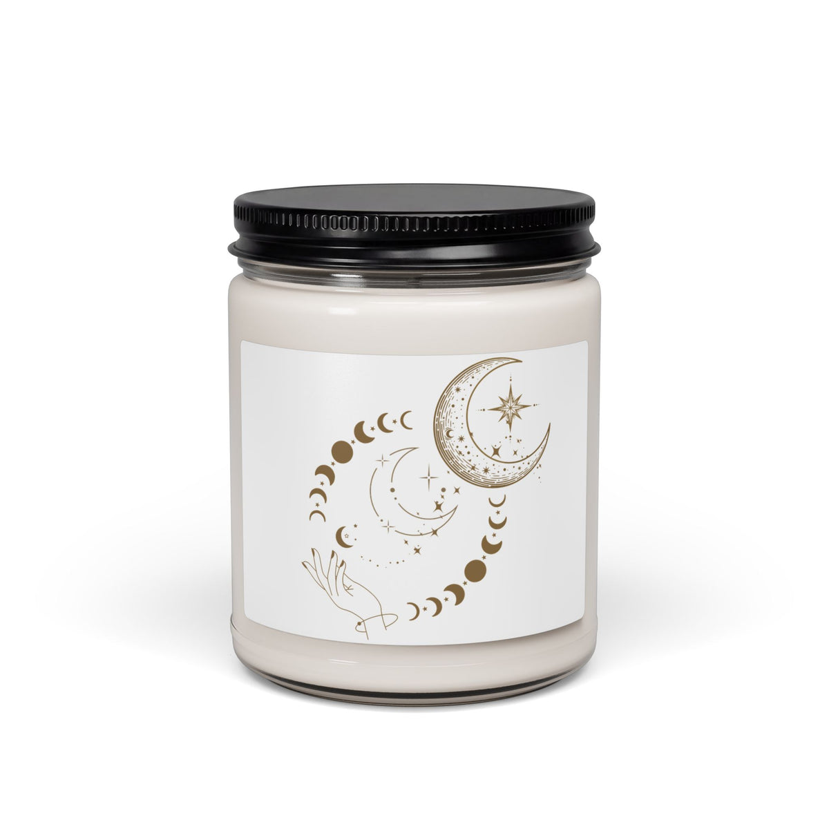 Moon Phase Soy Candle — 9oz Scented Jar (Celestial, Relaxing Gift)