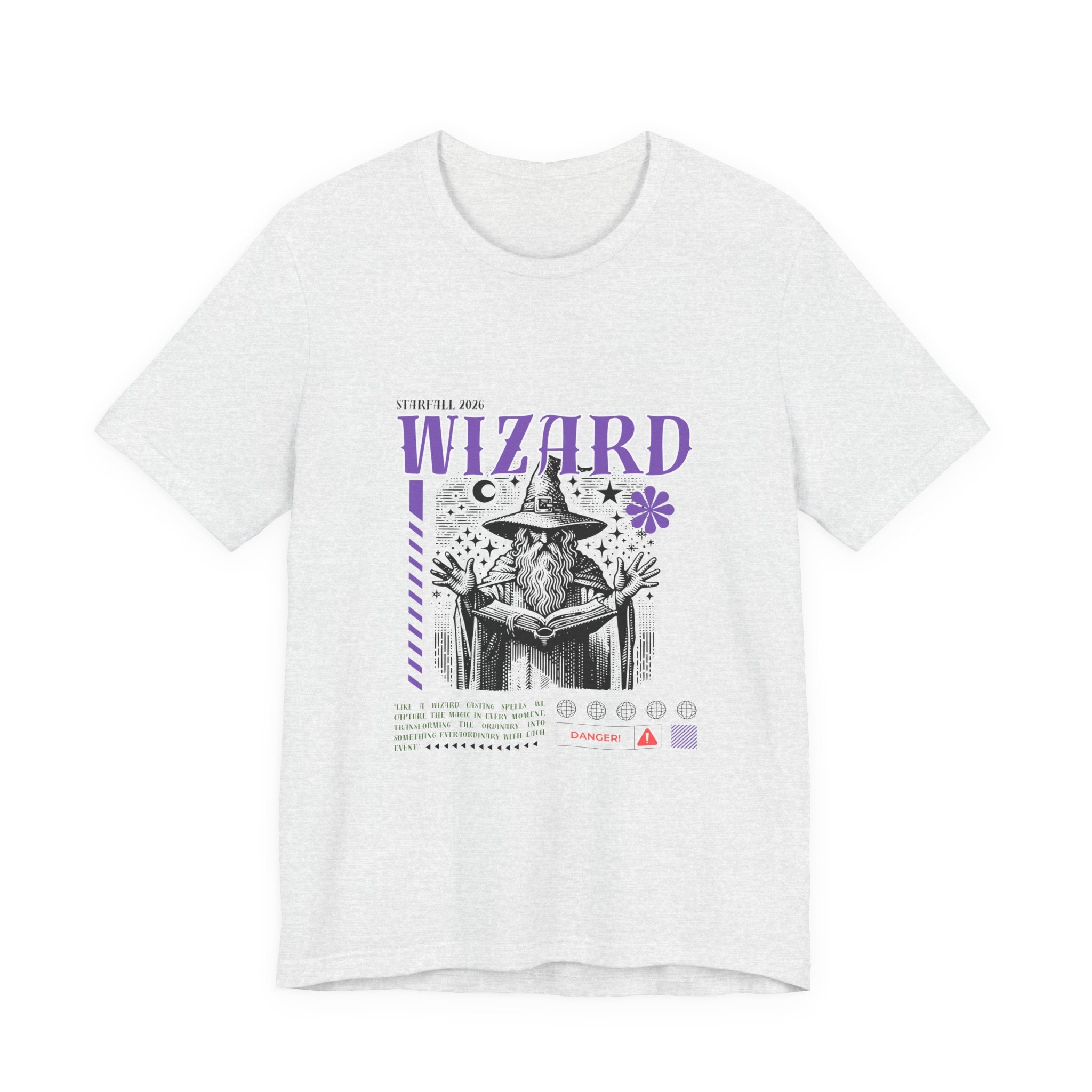 Wizard Graphic Tee — Vintage Spellbook Illustration T-Shirt
