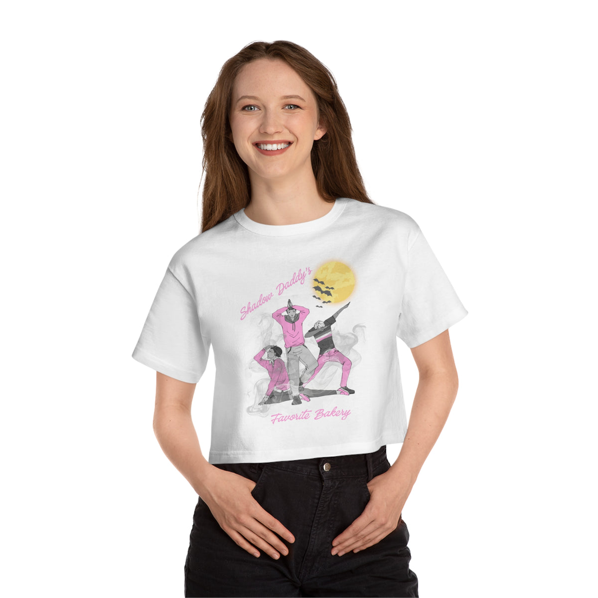Bakery Crew Graphic Cropped T-Shirt — 'Sunset Daddy' Retro Dance Design