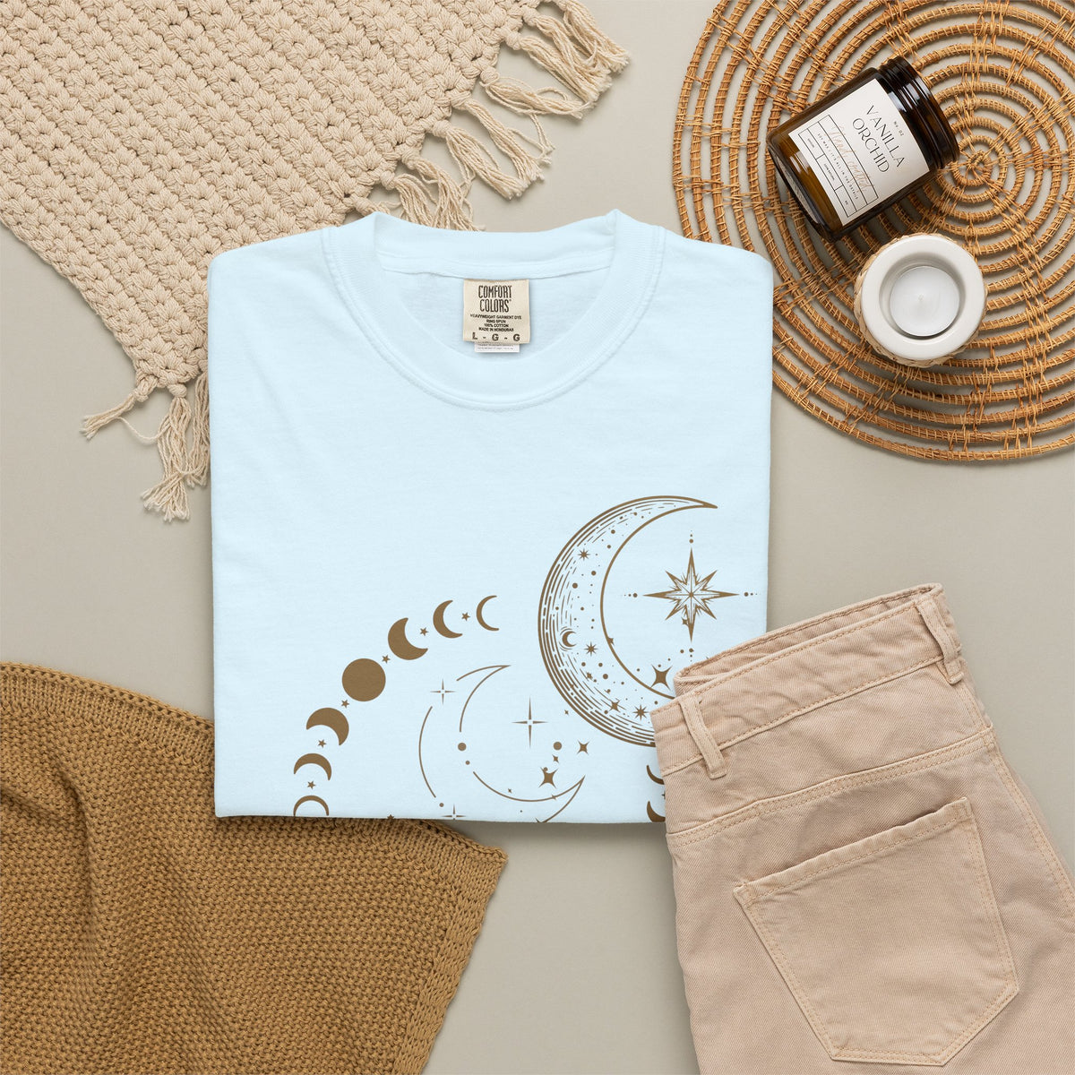Moon Phase T-Shirt — Celestial Crescent & Phases Graphic Tee