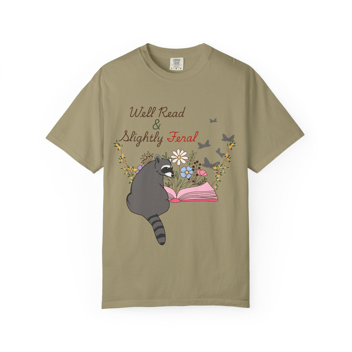 Well Read & Slightly Feral Reading Racoon - T-Shirts