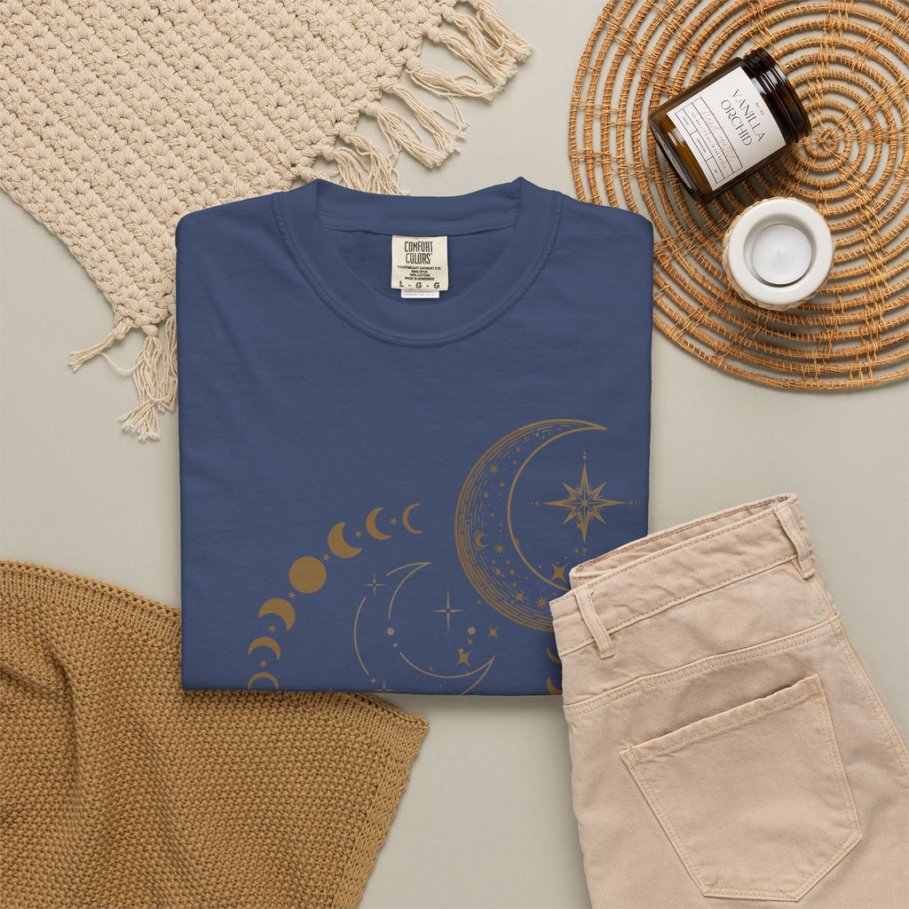 Moon Phase T-Shirt — Celestial Crescent & Phases Graphic Tee
