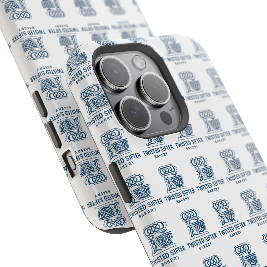 Magnetic Impact-Resistant Phone Case — Repeating Twisted Sifter Logo Pattern