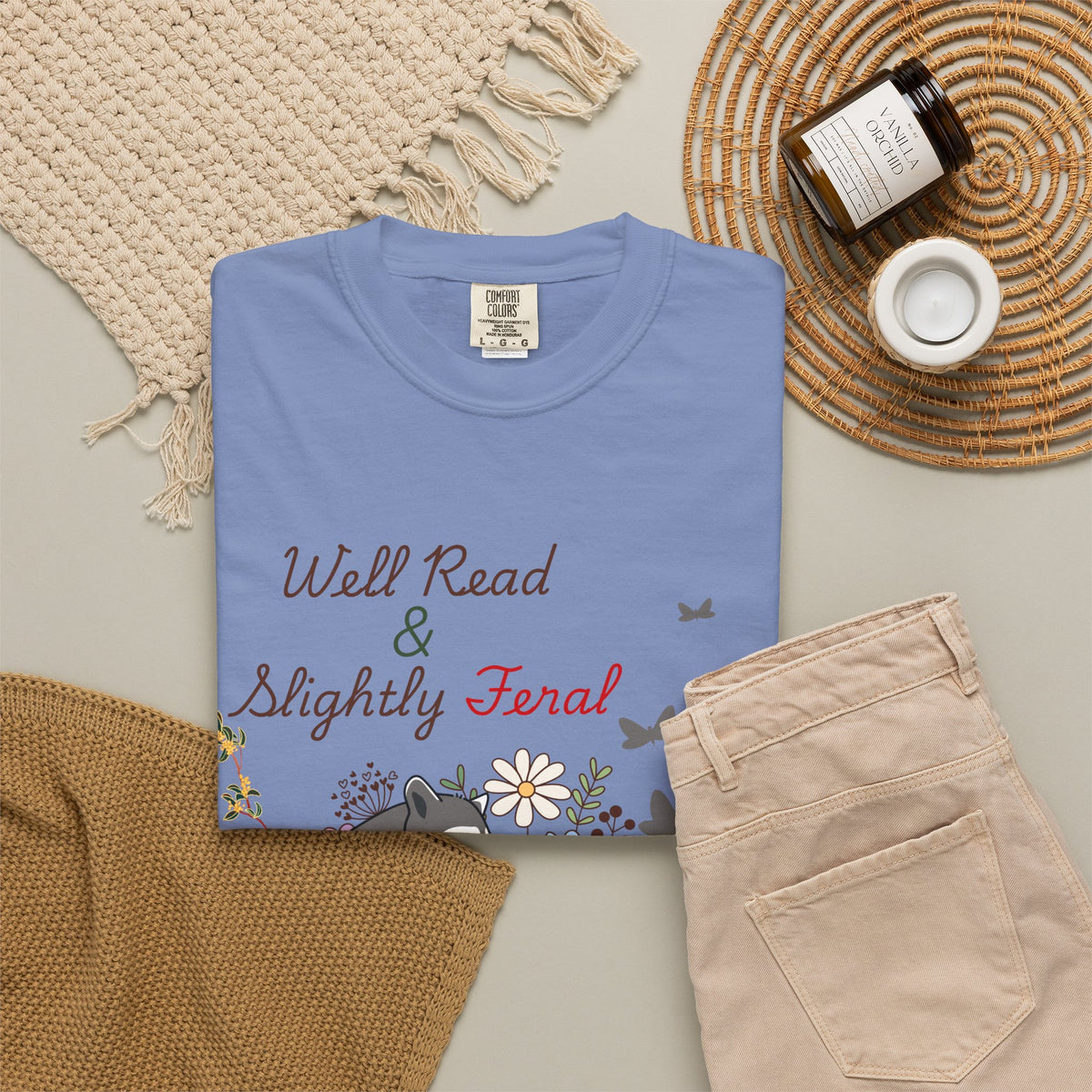 Well Read & Slightly Feral Reading Racoon - T-Shirts