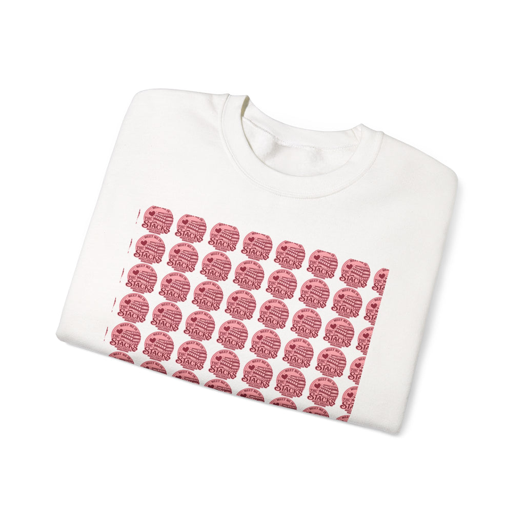 Pink Retro Grid Crewneck Sweatshirt
