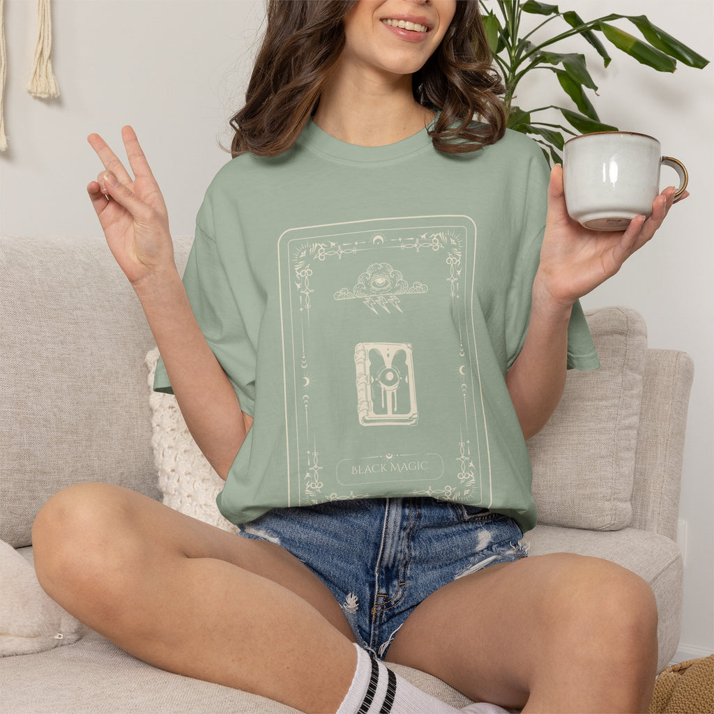Tarot Bunny Illustration T-Shirt — 'Hold My Hand' Minimal Graphic Tee