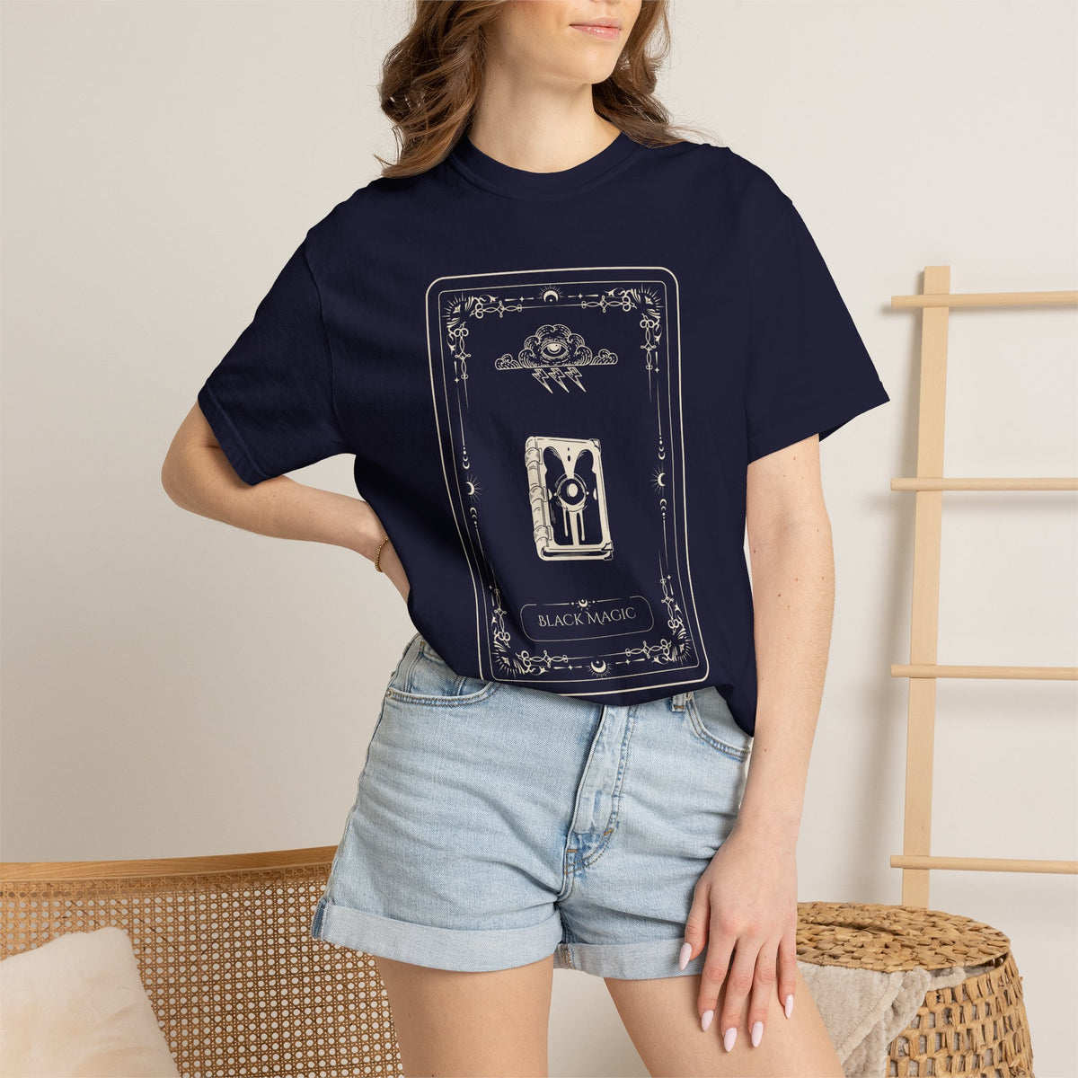 Tarot Bunny Illustration T-Shirt — 'Hold My Hand' Minimal Graphic Tee