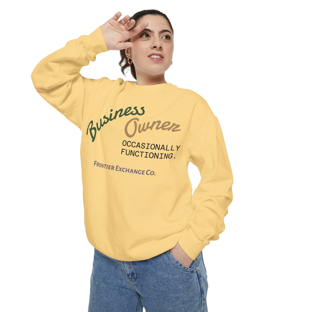 Business Owner Sweatshirt — “Occasionally Functioning” Cozy Crewneck