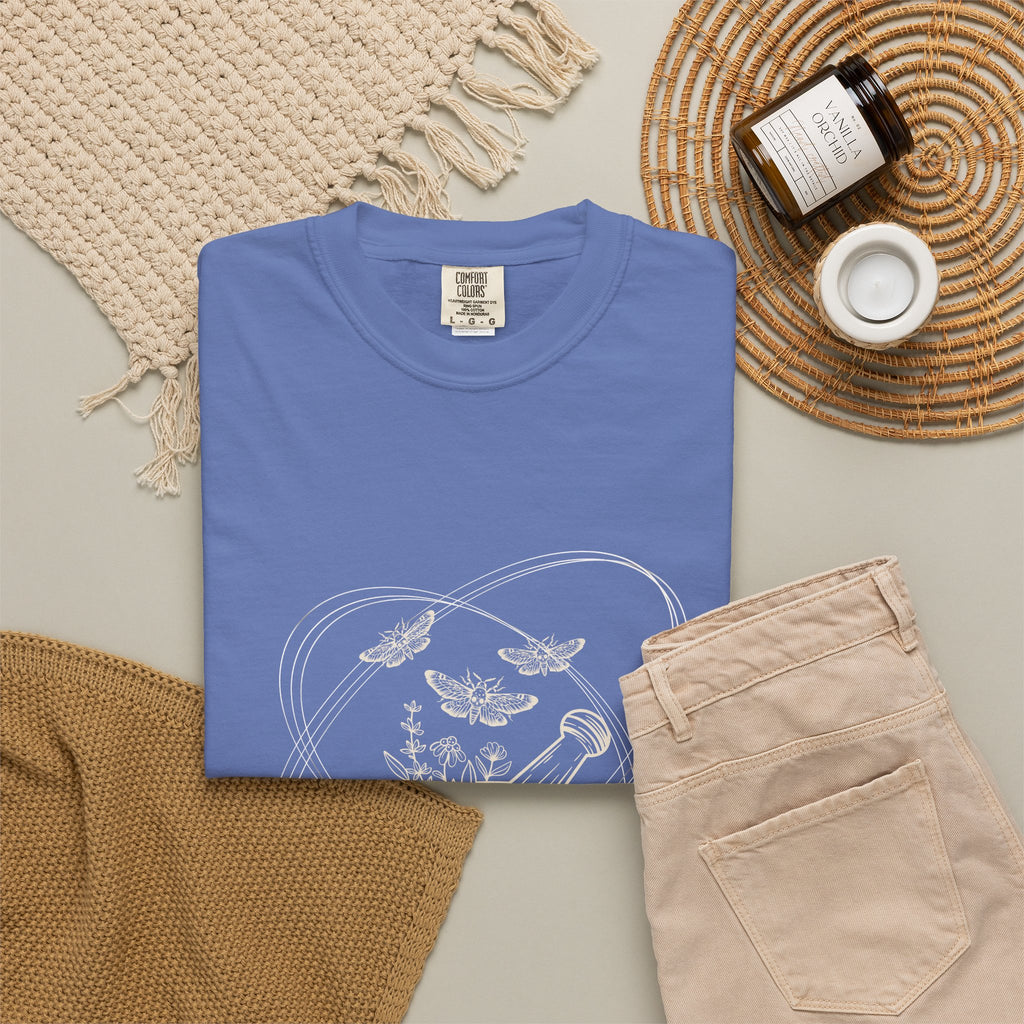 Mystic Tea Ceremony T-Shirt — Moon Phases & Moth Illustration