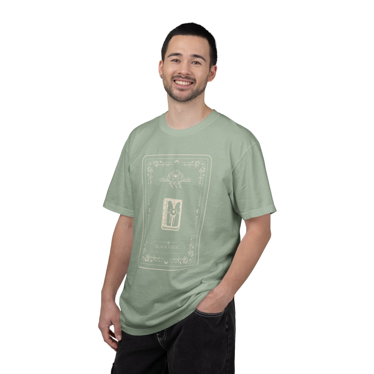 Tarot Bunny Illustration T-Shirt — 'Hold My Hand' Minimal Graphic Tee