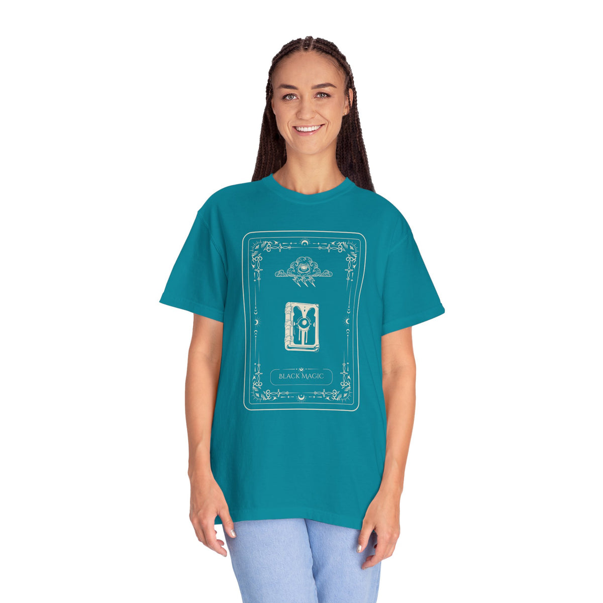 Tarot Bunny Illustration T-Shirt — 'Hold My Hand' Minimal Graphic Tee