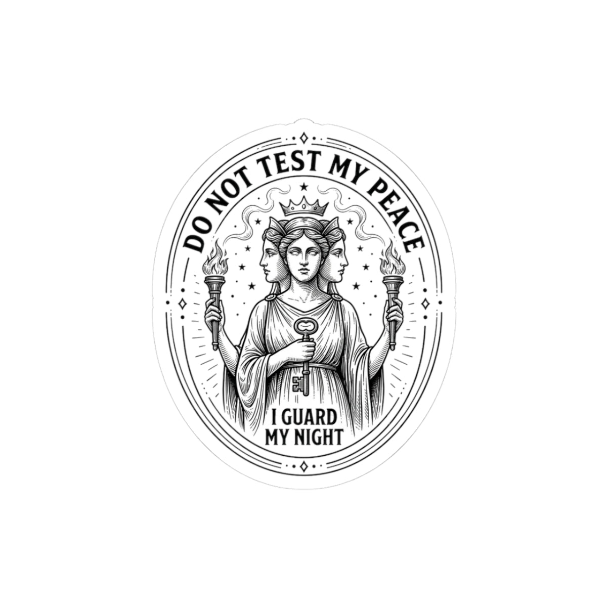 Do Not Test My Peace Oracle Illustration Kiss-Cut Stickers | Mythcore, Dark Academia