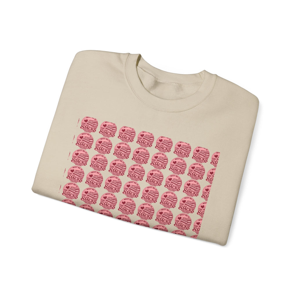 Pink Retro Grid Crewneck Sweatshirt